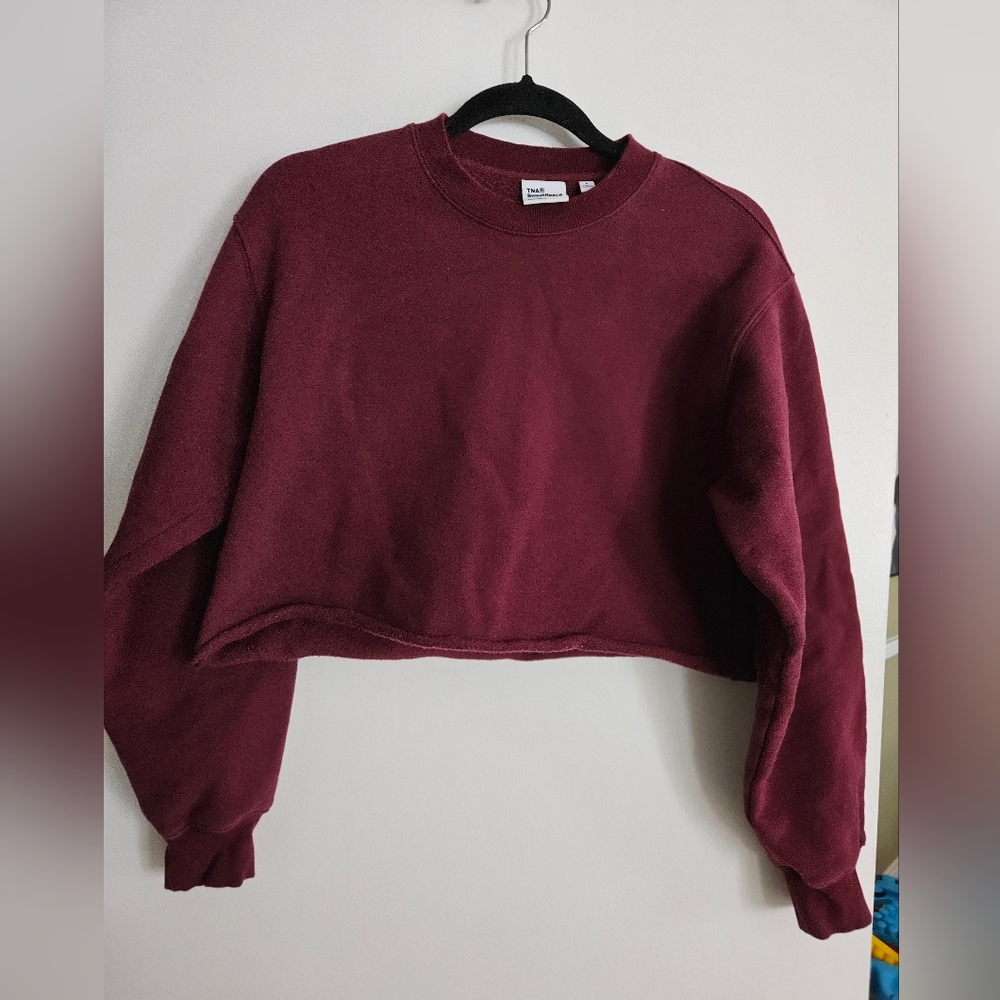 TNA Maroon Cropped Sweatshirt